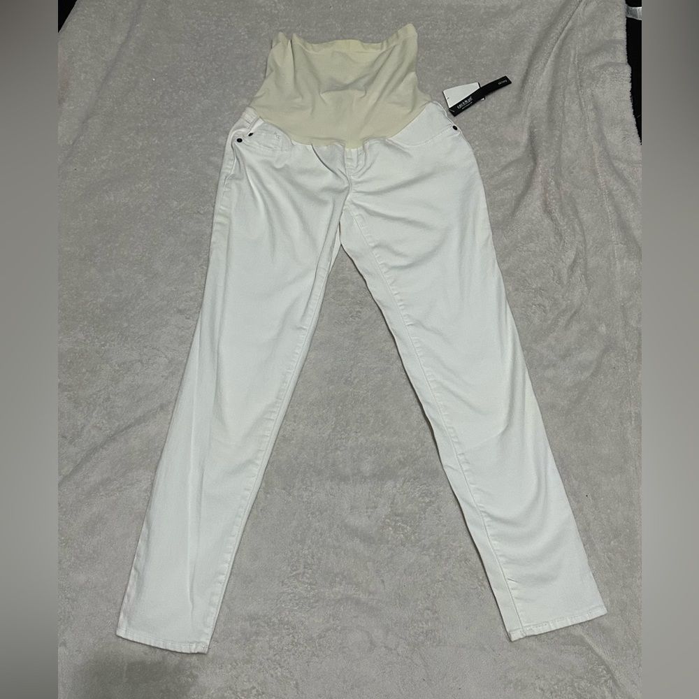 A Pea In The Pod - white maternity skinny jeans pants - Size Medium